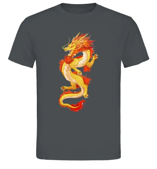 Мужская футболка Yellow-red dragon Графит фото