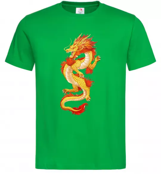 Мужская футболка Yellow-red dragon Зеленый фото