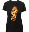 Жіноча преміум футболка Yellow-red dragon Чорний фото