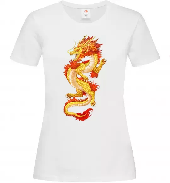 Жіноча футболка Yellow-red dragon Білий фото