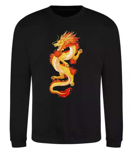 Свитшот Yellow-red dragon Черный фото