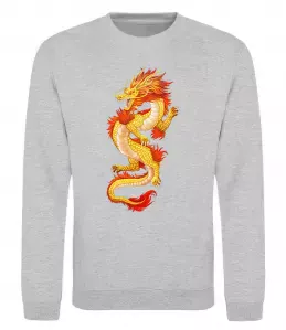 Свитшот Yellow-red dragon Серый меланж фото