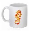 Чашка керамічна Yellow-red dragon Білий фото