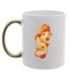 Чашка с цветной ручкой Yellow-red dragon Золото фото