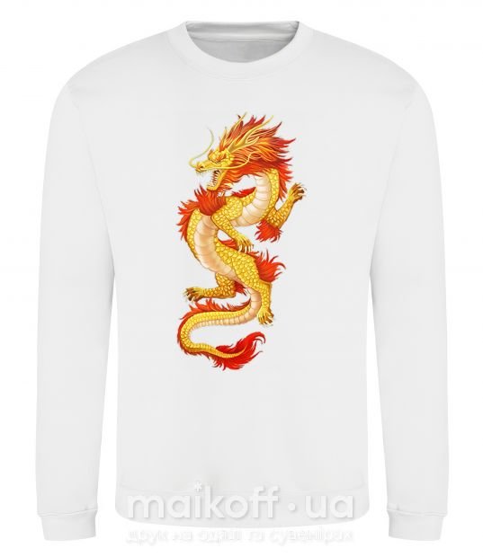 Світшот Yellow-red dragon Білий фото