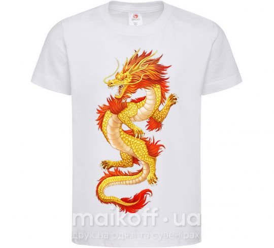 Детская футболка Yellow-red dragon Белый фото