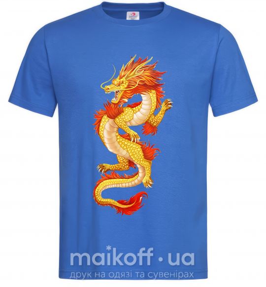Мужская футболка Yellow-red dragon Ярко-синий фото