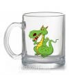 Чашка скляна Мультяшный дракон Прозорий фото