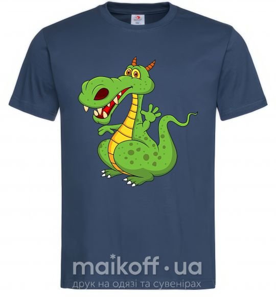 Мужская футболка Мультяшный дракон Темно-синий фото