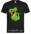 Чоловіча футболка Мультяшный дракон Чорний фото