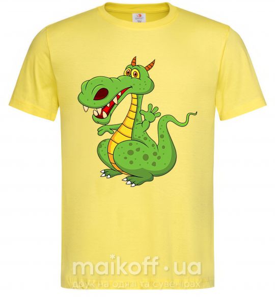 Мужская футболка Мультяшный дракон Лимонный фото