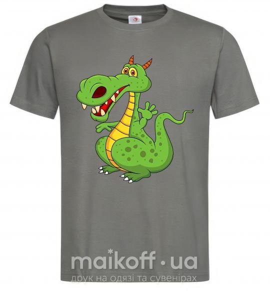 Чоловіча футболка Мультяшный дракон Графіт фото