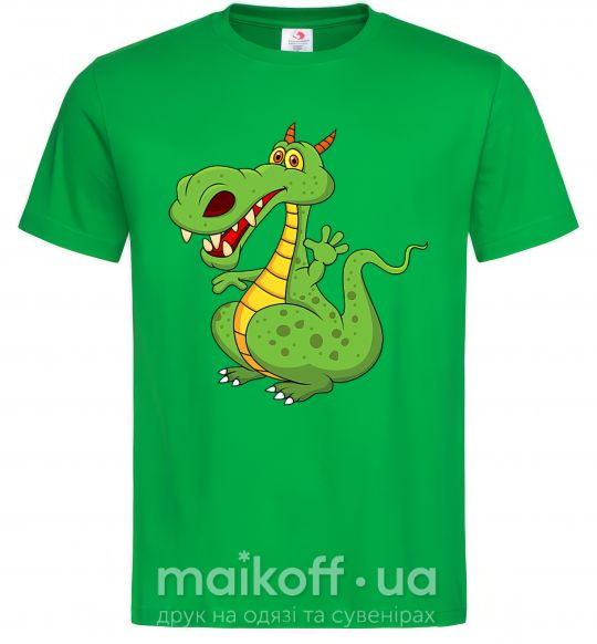 Мужская футболка Мультяшный дракон Зеленый фото