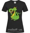 Жіноча футболка Мультяшный дракон Чорний фото