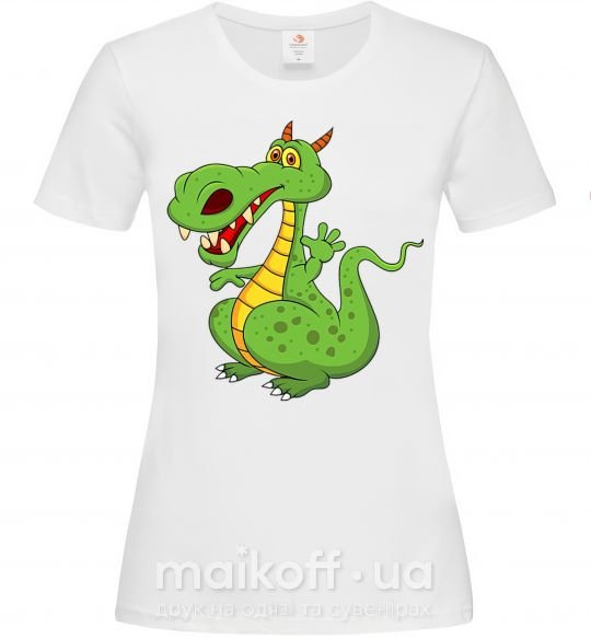 Женская футболка Мультяшный дракон Белый фото
