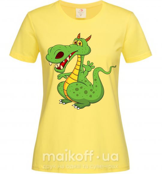 Жіноча футболка Мультяшный дракон Лимонний фото