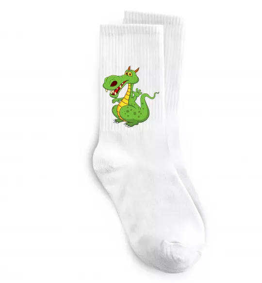 Носки Мультяшний дракон Белый фото