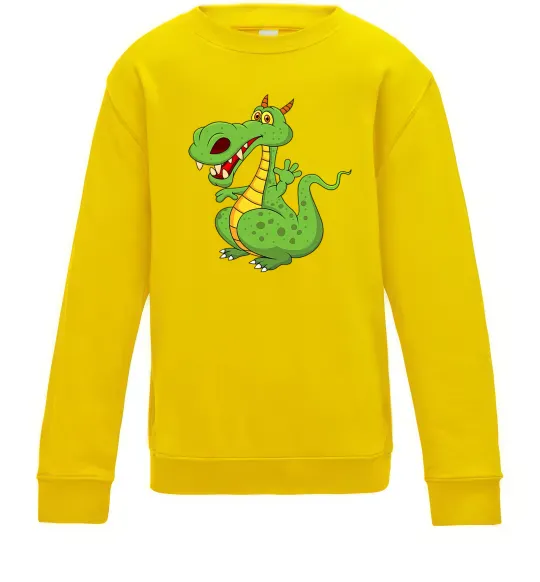 Детский Свитшот Мультяшний дракон Солнечно желтый фото