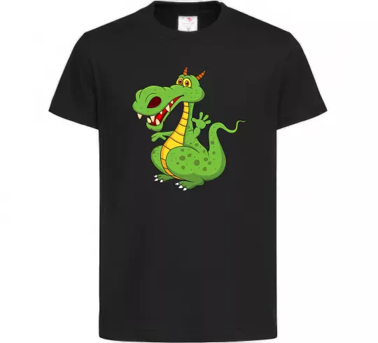 Детская футболка Мультяшний дракон Черный фото