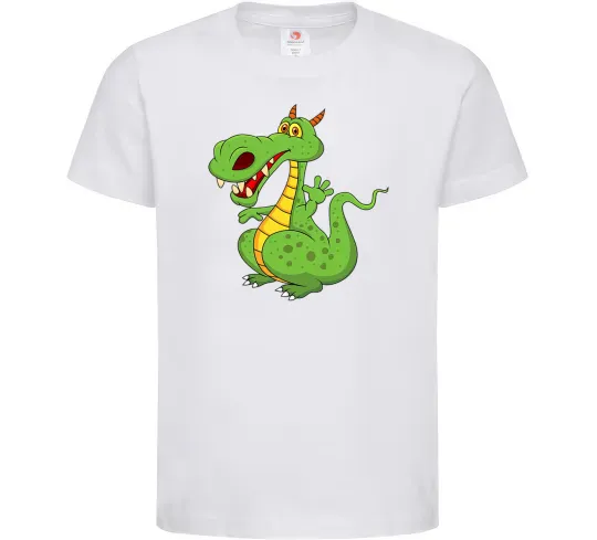 Детская футболка Мультяшний дракон Белый фото