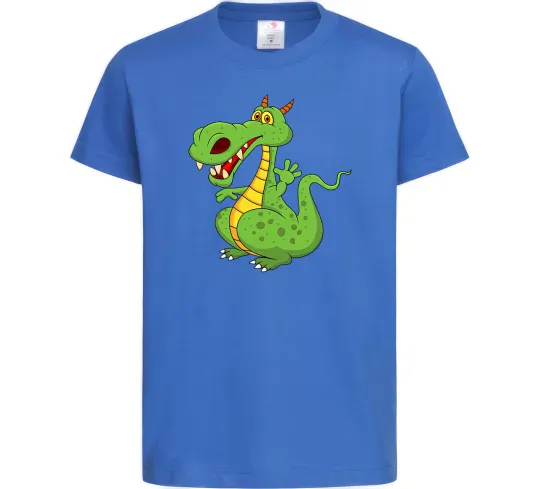 Детская футболка Мультяшний дракон Ярко-синий фото