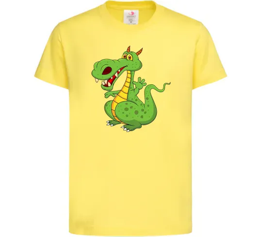 Детская футболка Мультяшний дракон Лимонный фото