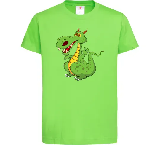 Детская футболка Мультяшний дракон Лаймовый фото