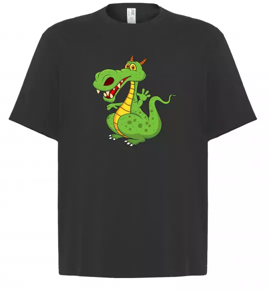 Футболка Оверсайз Мультяшний дракон Черный фото