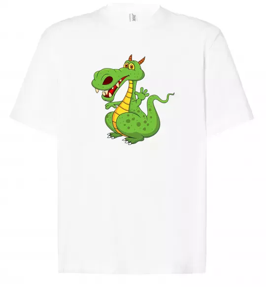Футболка Оверсайз Мультяшний дракон Белый фото
