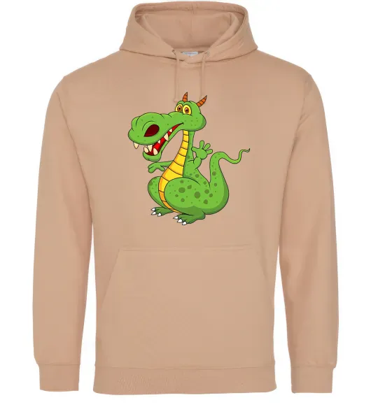 Мужская толстовка (худи) Мультяшний дракон Песочный фото