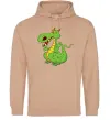 Женская толстовка (худи) Мультяшний дракон Песочный Женская толстовка (худи) Мультяшний дракон Песочный фото