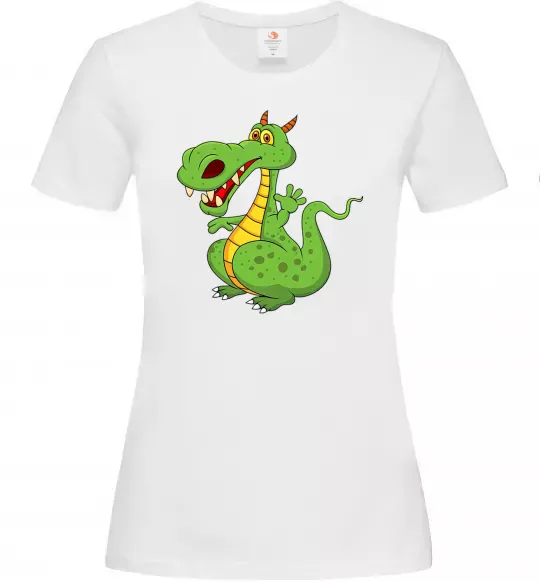 Женская футболка Мультяшний дракон Белый фото