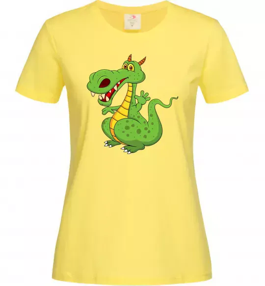 Женская футболка Мультяшний дракон Лимонный фото