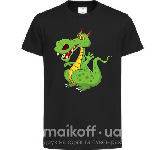 Дитяча футболка Мультяшный дракон Чорний фото