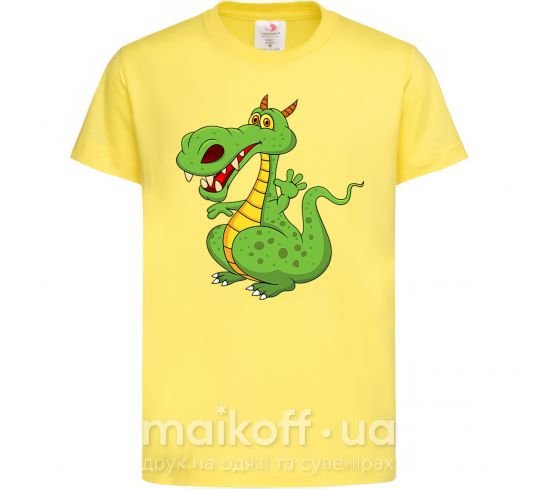 Детская футболка Мультяшный дракон Лимонный фото