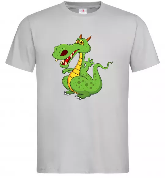 Чоловіча футболка Мультяшний дракон Сірий фото