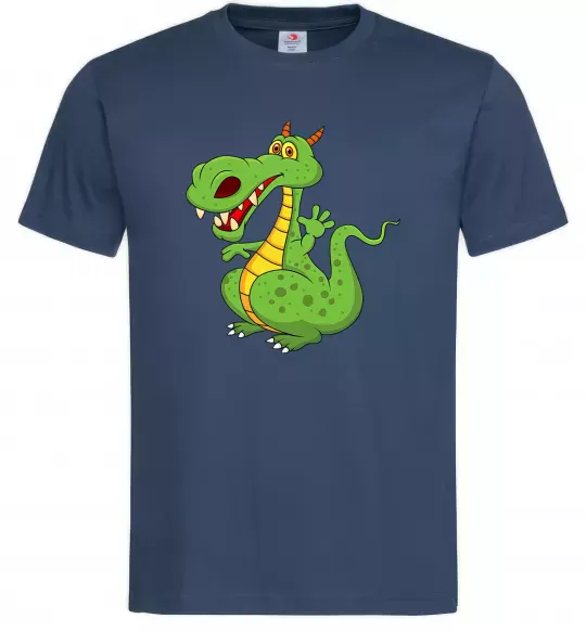 Чоловіча футболка Мультяшний дракон Темно-синій фото