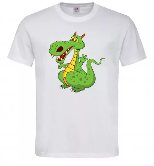 Чоловіча футболка Мультяшний дракон Білий фото