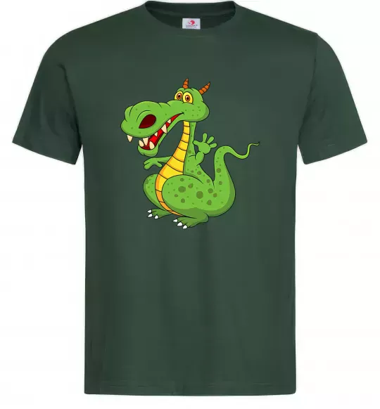 Чоловіча футболка Мультяшний дракон Темно-зелений фото
