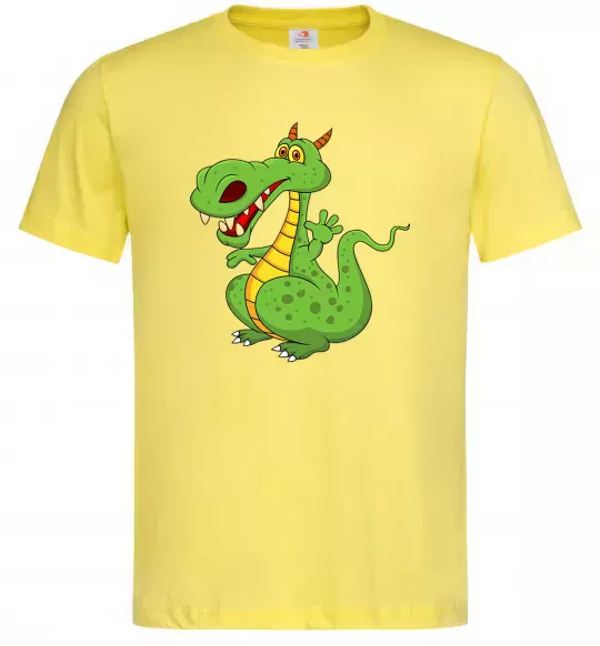 Чоловіча футболка Мультяшний дракон Лимонний фото