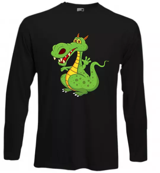 Лонгслив Мультяшний дракон Черный фото