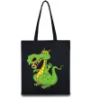 Еко-сумка Мультяшний дракон Чорний фото