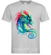 Мужская футболка Pastel dragon Серый фото