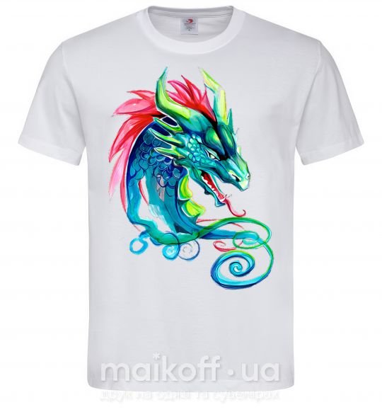 Мужская футболка Pastel dragon Белый фото