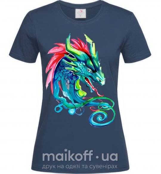 Женская футболка Pastel dragon Темно-синий фото