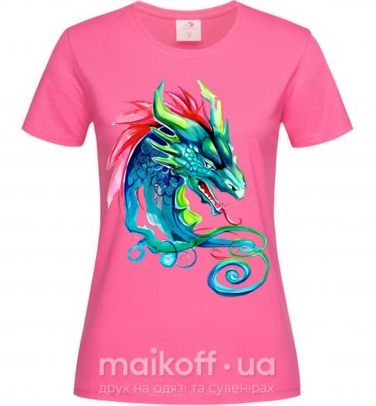 Женская футболка Pastel dragon Ярко-розовый фото