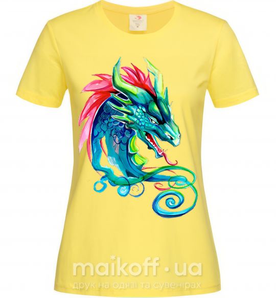 Женская футболка Pastel dragon Лимонный фото
