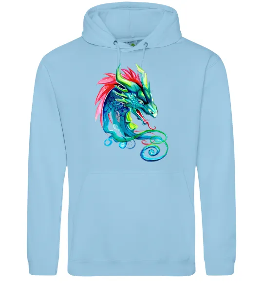 Мужская толстовка (худи) Pastel dragon Голубой фото