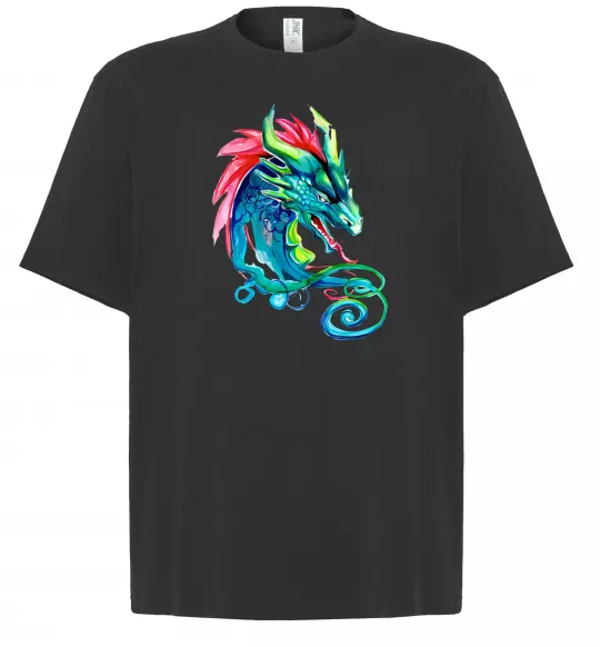 Футболка Оверсайз Pastel dragon Чорний фото