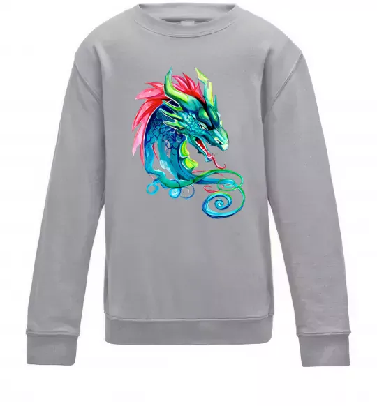 Дитячий світшот Pastel dragon Сірий меланж фото